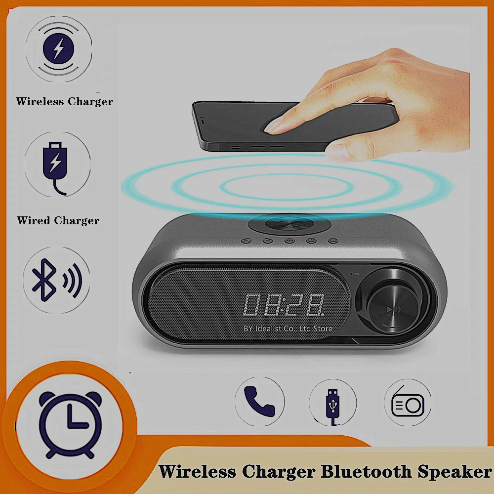 Беспроводной Bluetooth-динамик USB-беспроводное зарядное устройство для мобильного телефона Звуковая коробка Сабвуфер Мини-домашний кинотеатр с FM-радиодинамиками