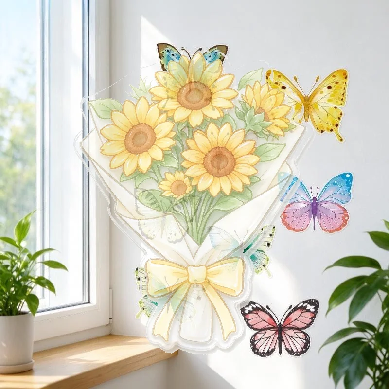Colorful Flat Butterfly Wall Decals Self-Adhesive Removable Stickers for Living Room Party Home Decoration
