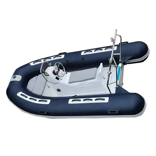 11FT RIB330 Fiberglass Hull Inflatable Dinghy 4 Person Capacity PVC Rigid RIB Boat For Sport Fishing Lake Rowing