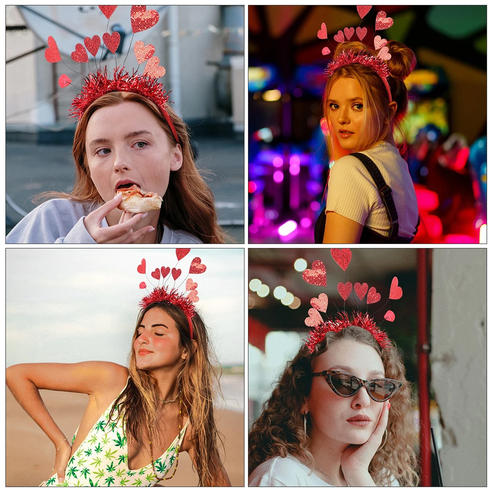 

2Pcs Valentine Headbands Heart Hair Accessories Party Supplies Adults Holiday Headpieces Valentine Headbands Party Headdress