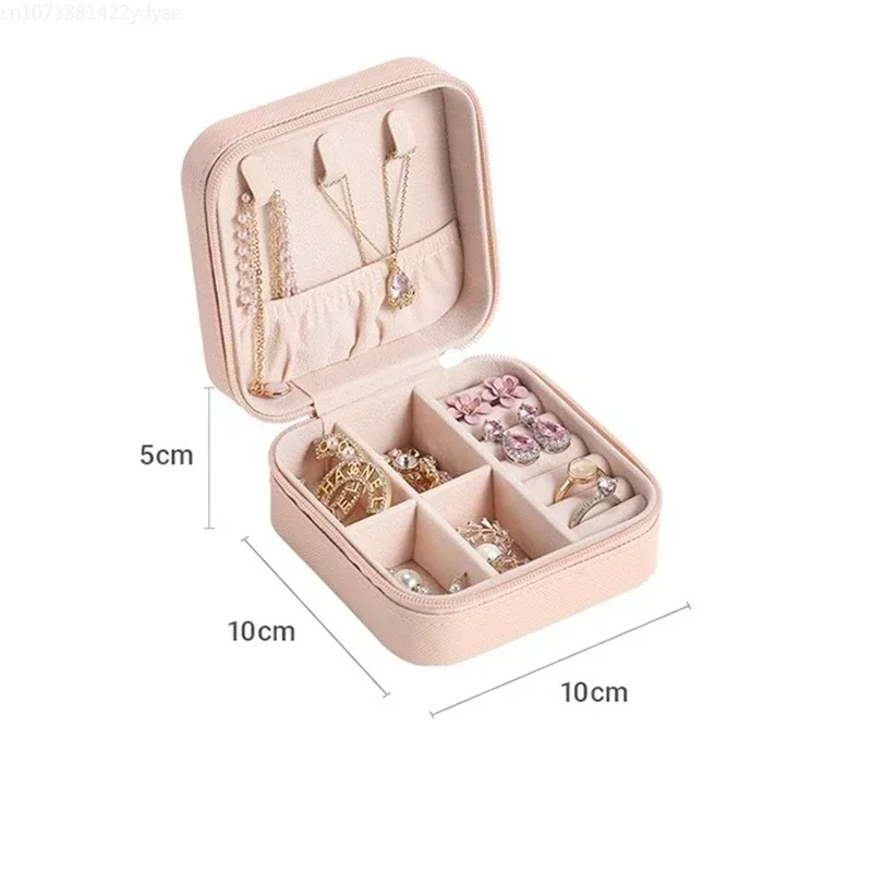 Jewelry box storage box portable earrings hand jewelry necklace ring small exquisite mini new jewelry organizer