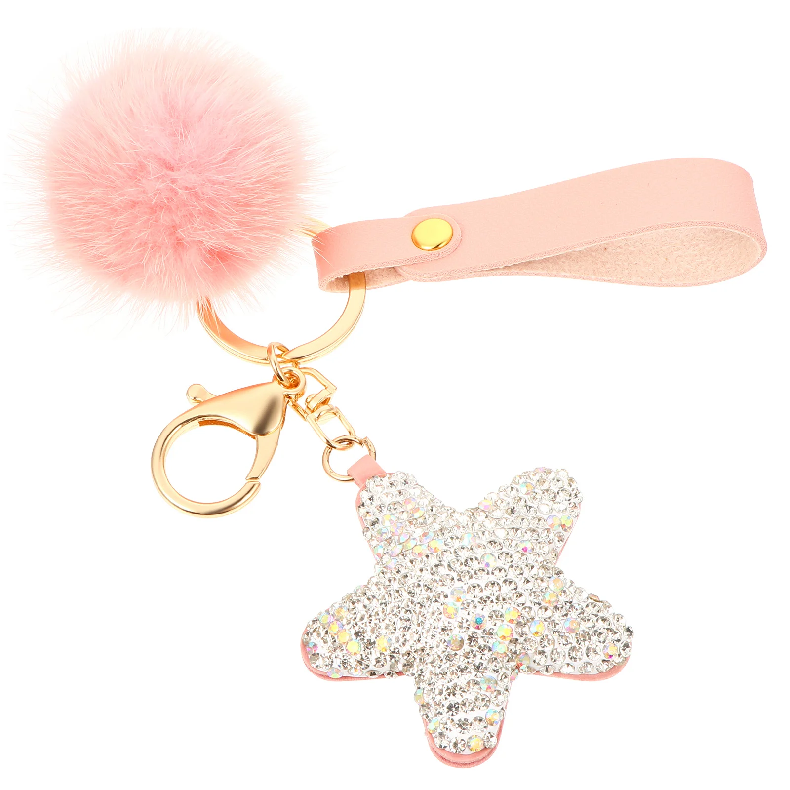 

1 pc Keychain Pendant Small Portable Metal Buckle Five-Pointed Star Shaped Creative Key Chain Handbag Car Hanging Decorative