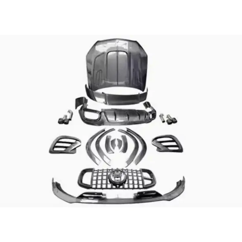 Para Benz W167 GLE350 GLE63 2020-2023 parachoques labio delantero Tuyere capó rejilla difusor trasero alerón rueda ceja Kit de cuerpo de fibra de carbono