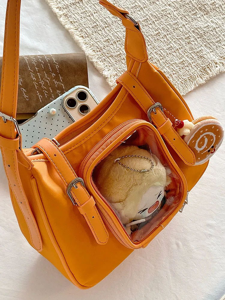 Japanese Style Original Hand Bags Women Solid Color Two-dimensional Small Capacity Shoulder Messenger Bag Kawaii Girl's Handbags