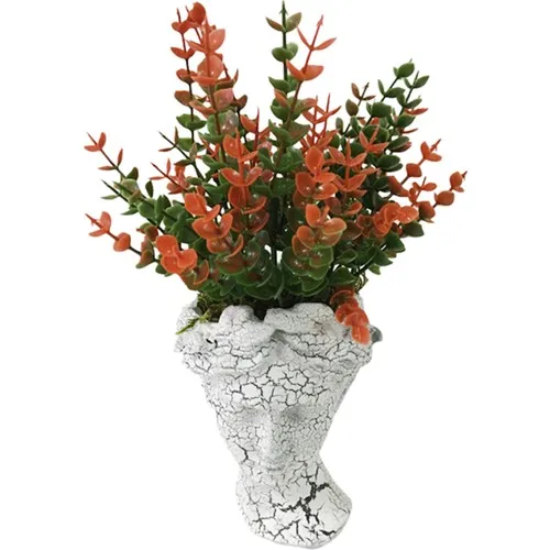 Gift Showcase Helen Concrete Pot also Artificial Flower Red Boxwood Issued 25 cm