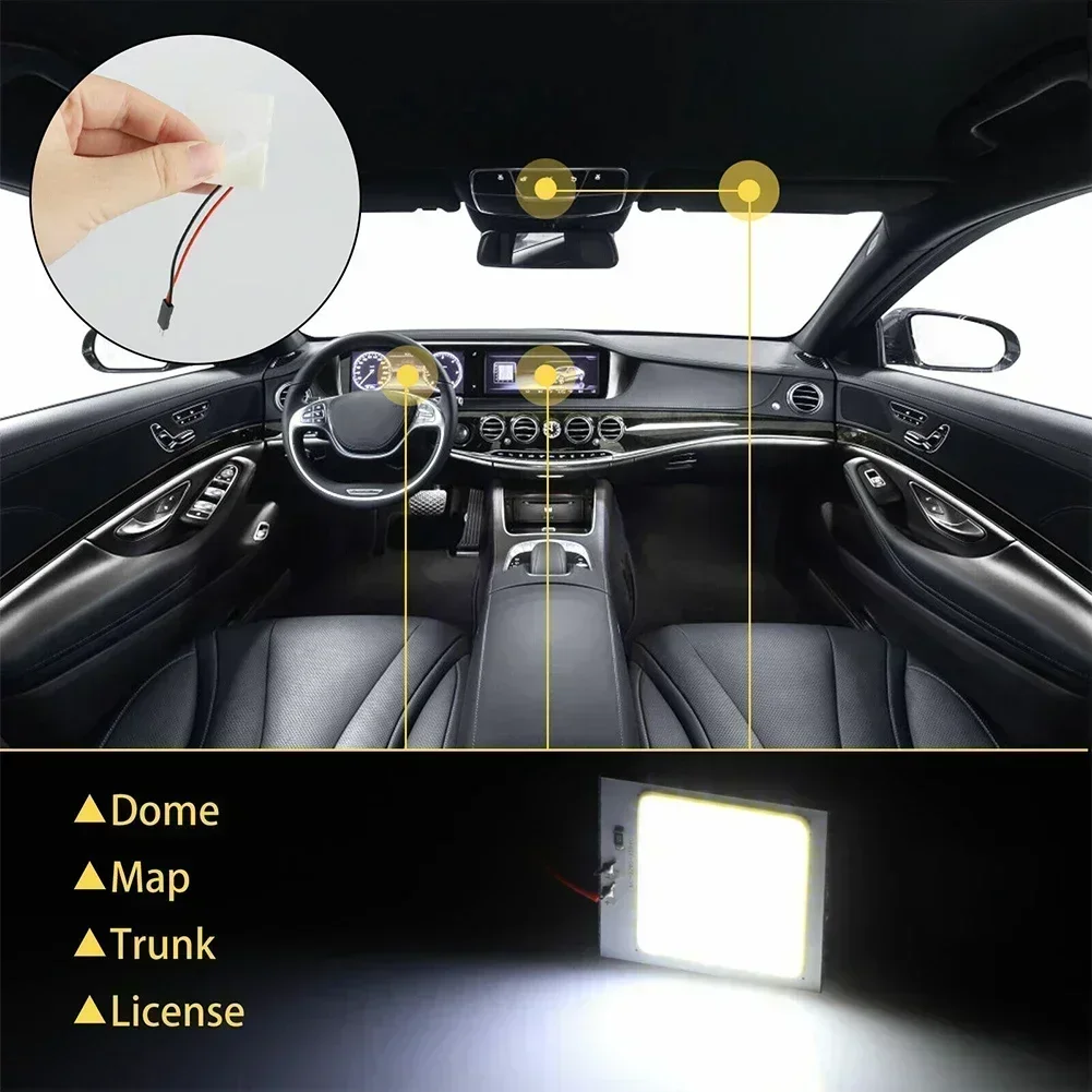 10 sztuk 48SMD COB biała lampa panelowa LED Festoon BA9S 12V 2W wnętrze samochodu kopuła mapa żarówka do czytania