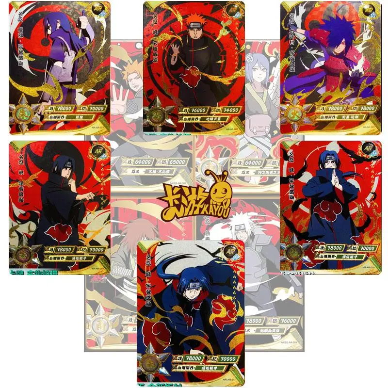 Kayou Naruto Ar Full Set Uchiha Itachi Sasuke Hatake Kakashi Anime Characters Rare Collection of Toy Flash Cards Christmas Gift