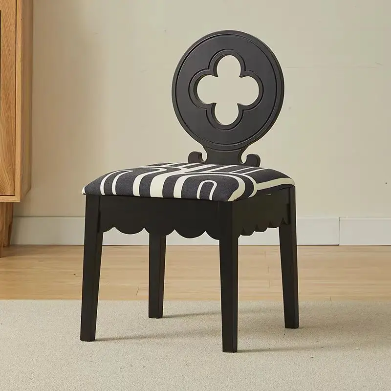 xx-Mid-Century Vintage Dining Chairs Household French Personality Unique Pattern Decoration Wooden Dining Room Chairs*