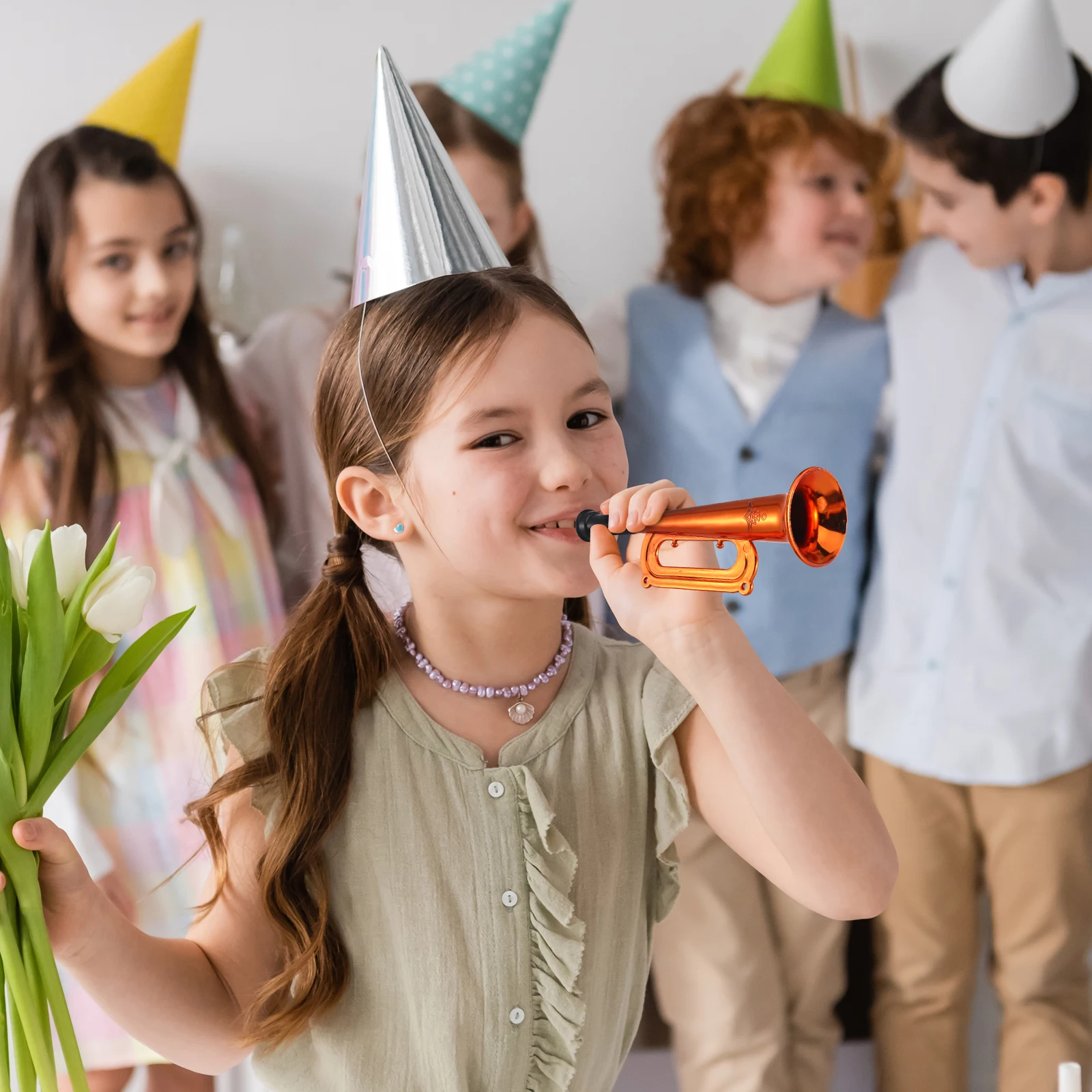 

6 Pcs Colorful Horn Toy Plastic Trumpets Children's Decorations Noise Maker Party Ceremonies Concerts Outdoor Activities Gifts