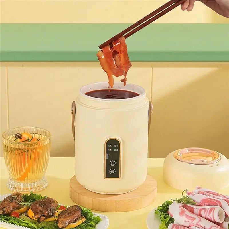 BAAO-Mini Rice Cooker Portable Efficient Heating Insulated Multifunction Soup Porridge Stew Pot For Home EU Plug