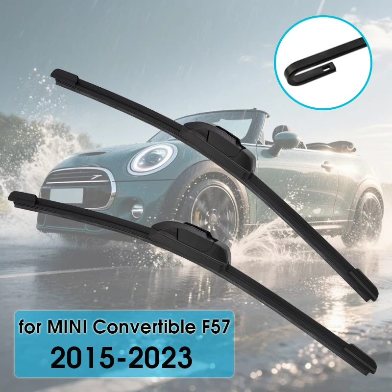 

For Mini Convertible F57 2015-2023 18"+19" Car Wiper Blade Front Wipers Fit U Hook Arm Windscreen Auto KAWOO Wiper Blades