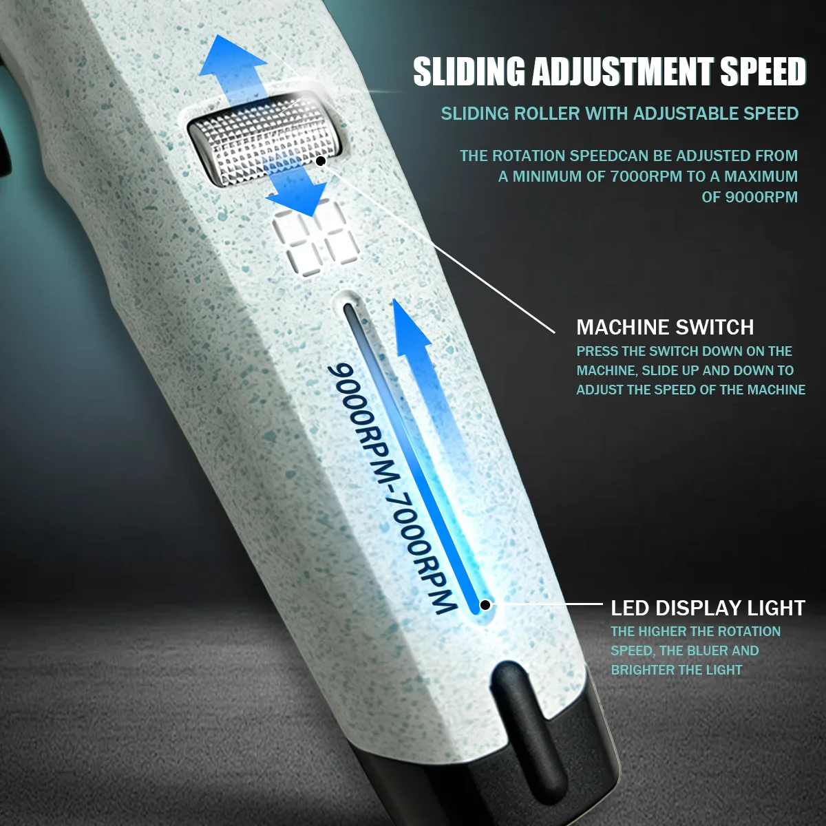 VGR Hair Trimmers Professional Haircut Machine 9000 RPM Hair Clippers Electric Trimmers Rechargeable Hair Trimmer for Men V-887 view 4