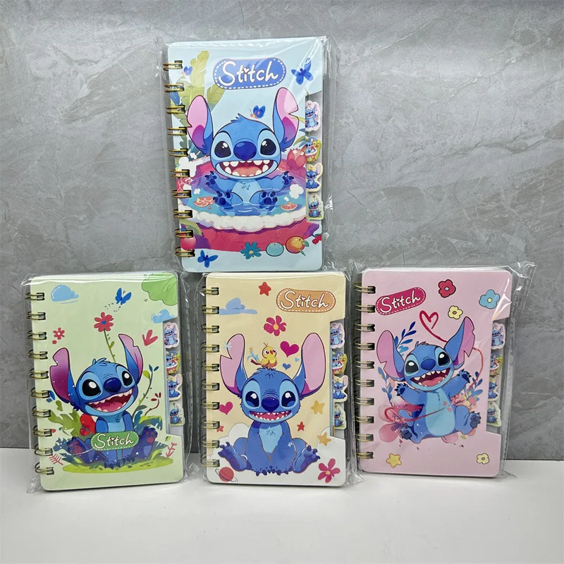 Disney Kawaii Stitch Classified Coil Book Anime Figure Stich Color Spacer Notebook School Supplies Student Stationery Prize Gift