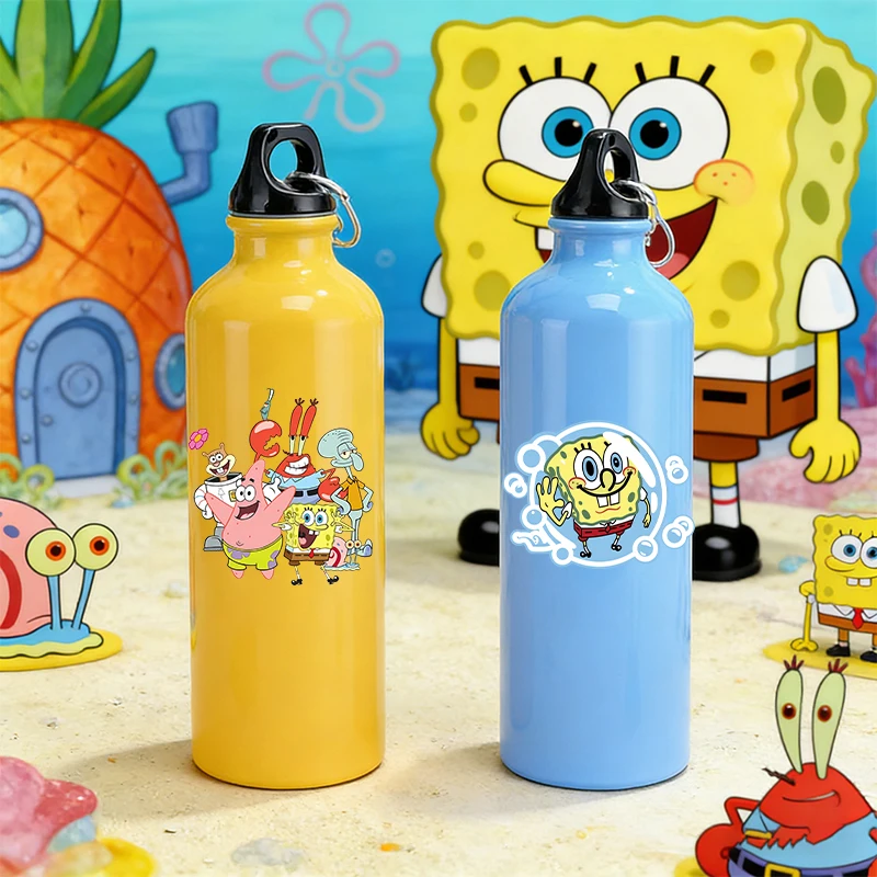 

Cute SpongeBobs 500ml Kettles Sports Aluminum Mountaineering Cup Water Bottles for Man Girl Boys Movie Anime High-capacity Flask