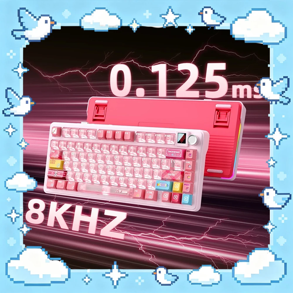 

Technology S75 Pro Wireless Keyboard Three Mode Connection E-sports Keyboard 6000mAh Long Battery Life For Pc Accessories Gifts