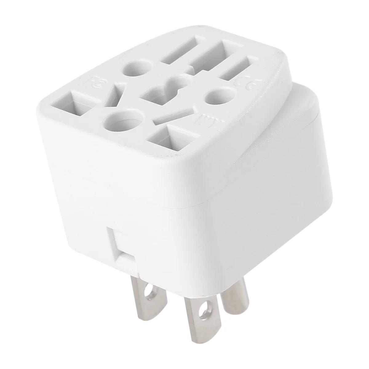 AT77 US Travel Plug Adapter EU/UK/AU/In/CN/JP/Asia/Italy/Brazil to USA (Type B), 3 Prong USA Plug, Charger Converter White