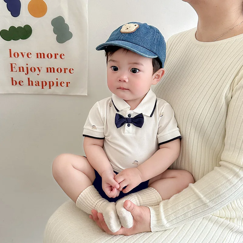 

Happy Birthday Baby Clothes Toddler Wedding Party Outfit Infant Boys Formal Romper Spanish Newborn Cotton Bodysuit Bow