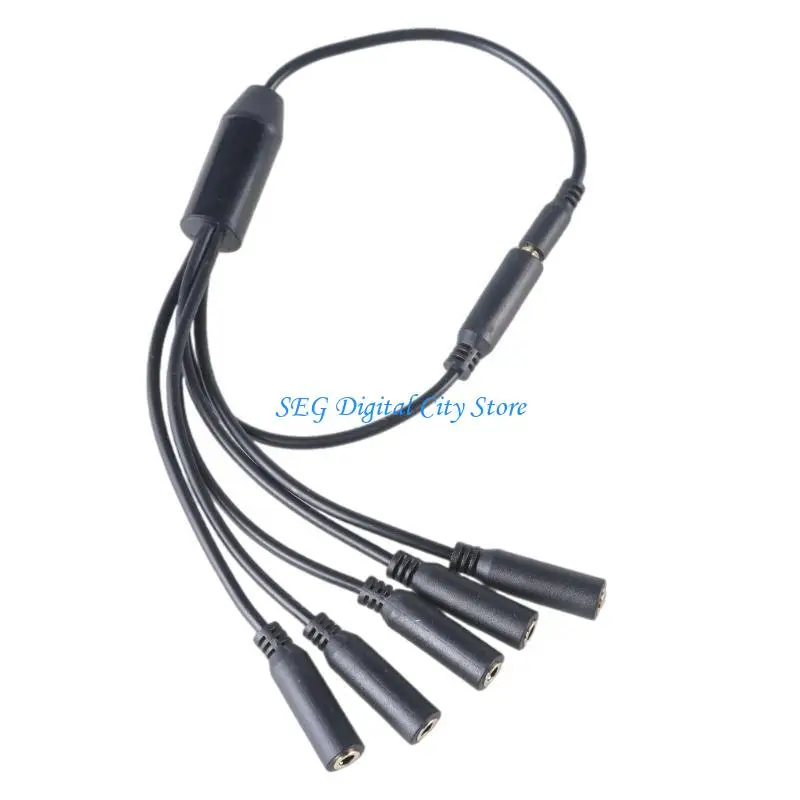 

U75B 1 to 6/5/4/3 Port AUX Cable Headphones Adapters Cord for Headsets 4-Section