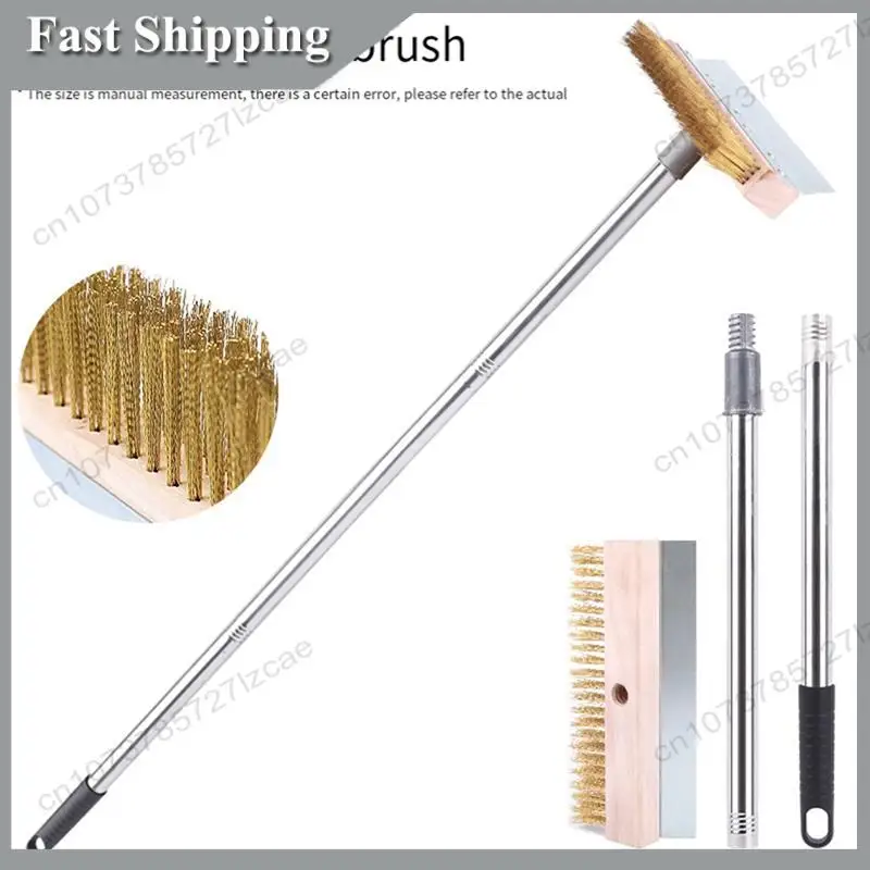 

-A99Z Щетка для духовки для пиццы Щетка для гриля Съемный длинный столб Кухня Ресторан Инструмент для чистки гриля