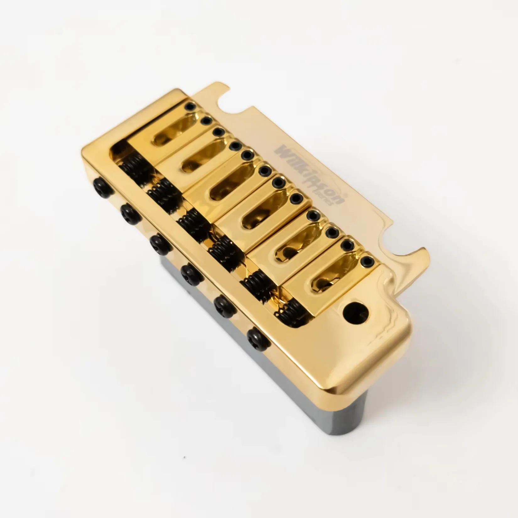 Wilkinson WOV08 Guitar Bridge 2-Point Double Tremolo System Bridge for Electric Guitar Replacement Parts Chrome Black Gold view 4
