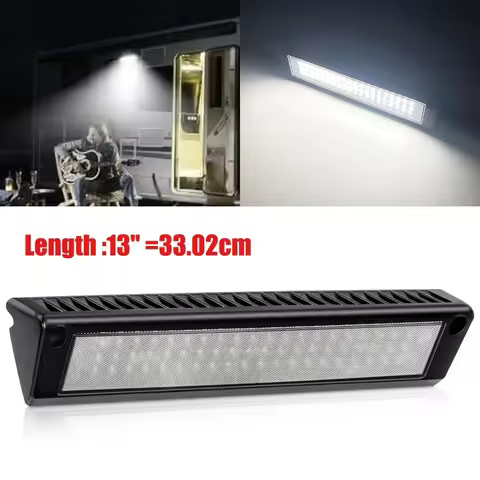 12V/24V Dc Rv Porch Light 13" Exterior Led Flood Lighting Fixture White Light Exterior for Caravan Camper Marine Boats Trailers
