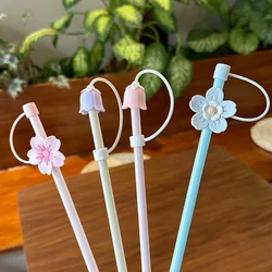 1PC Silicone Straw Plug for Water Glass Bottle Flower shape Drinking Dust Cap Straw Tips Cover Cup Accessories for 6-8mm Straws