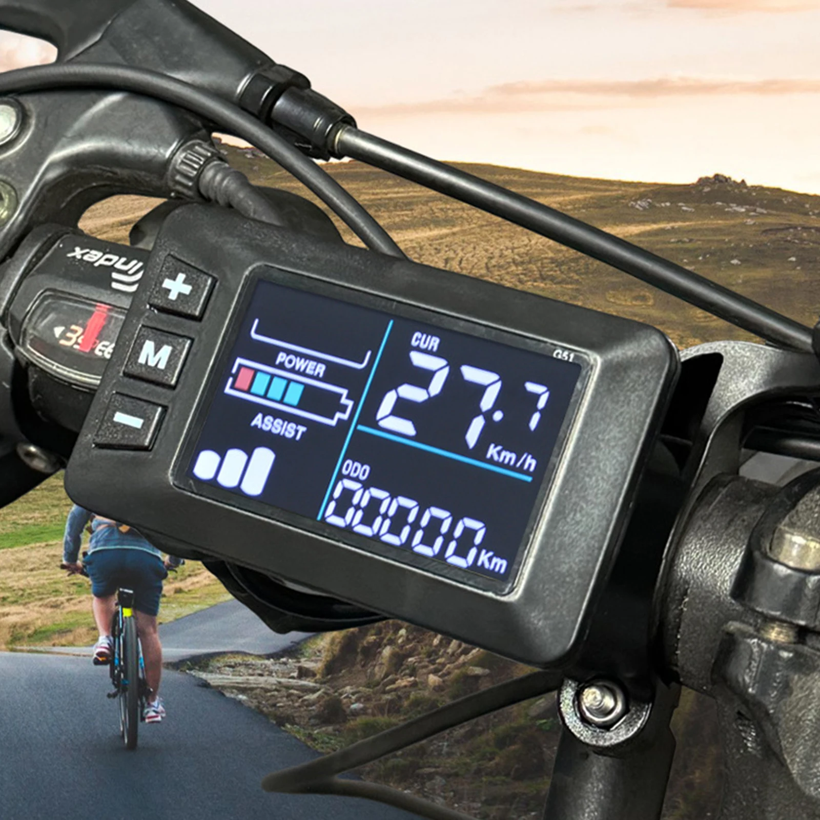 G51 Electric Bike Scooter Speedometer with 5 Core LCD Display Bike Computer E-Bicycle Display Screen for 24V 36V 48V Vehicles view 2