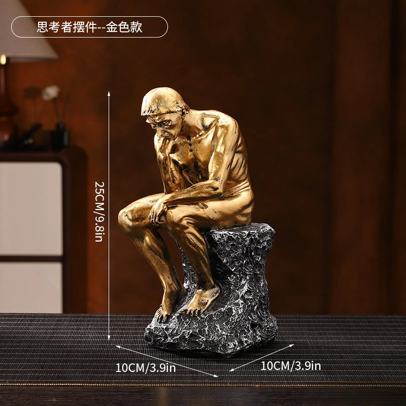 Creative European Thinker Resin Statue Decoration Home and Office Bookshelf Ornament Sculpture Home Decoration Accessories