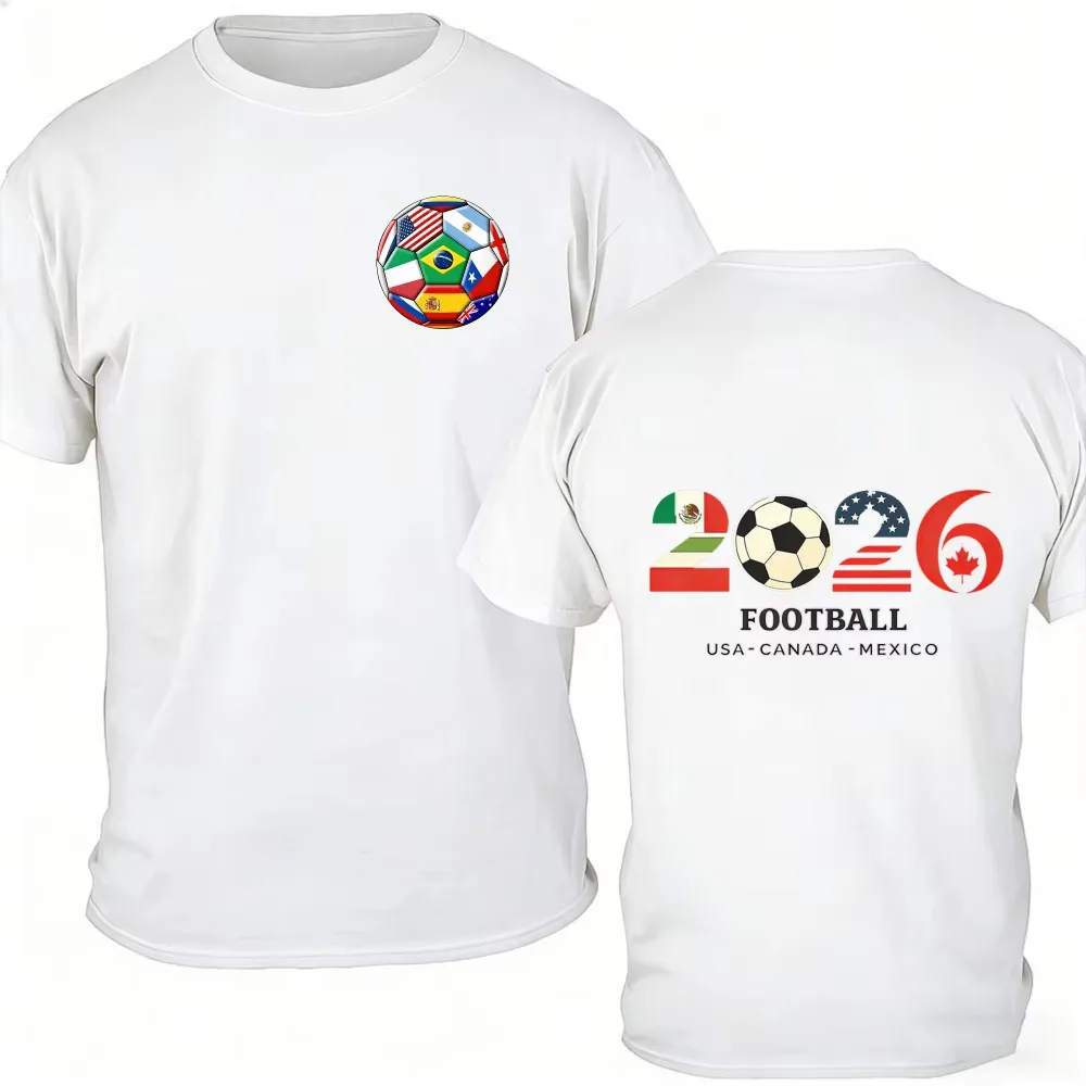 Men's short-sleeved polo shirt, 2026 multi-national flag color-block printed fan shirt