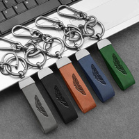 Leather Car Keychain Emblem Keyring Gift For Aston Martin AMR Cygnet DB7 DB9 GT Zagato Vantage DBS RapideS V12 VanquishS DB11