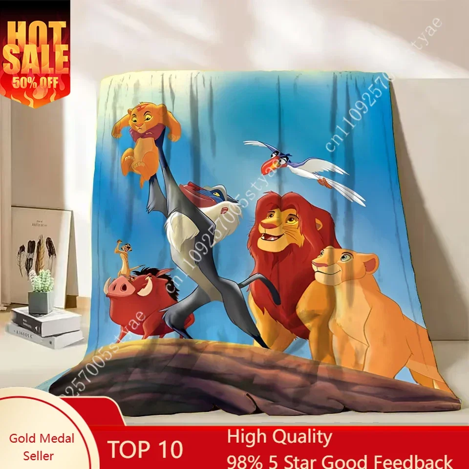 

Lion King Simba Blankets Disney Cartoon Plush Blanket Soft Indoor Decoration Child Holiday Party Boy Girl Gift Warm Custom Quilt