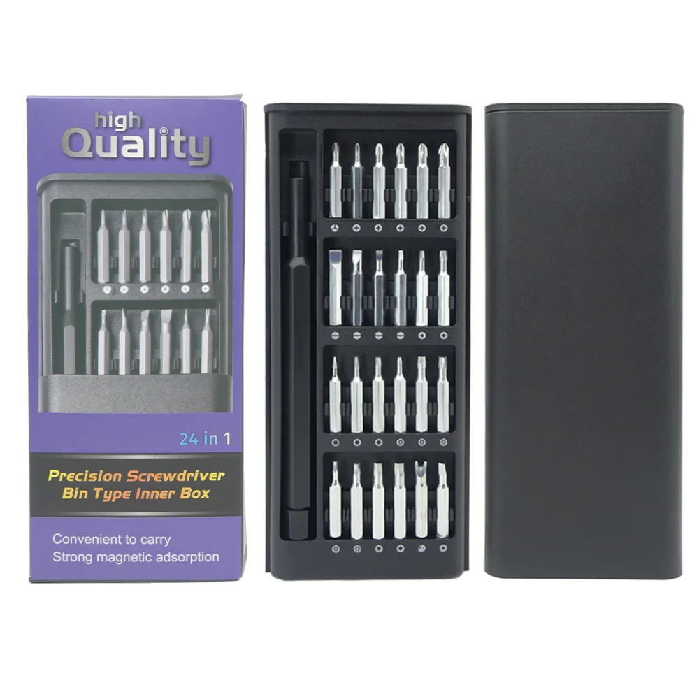 24in1 Screwdriver Tool Kit Set Precision Phillips Teardown Repair 25in1 Magnetic Bit Set for Phone Laptop Watch Home DIY Kit S2