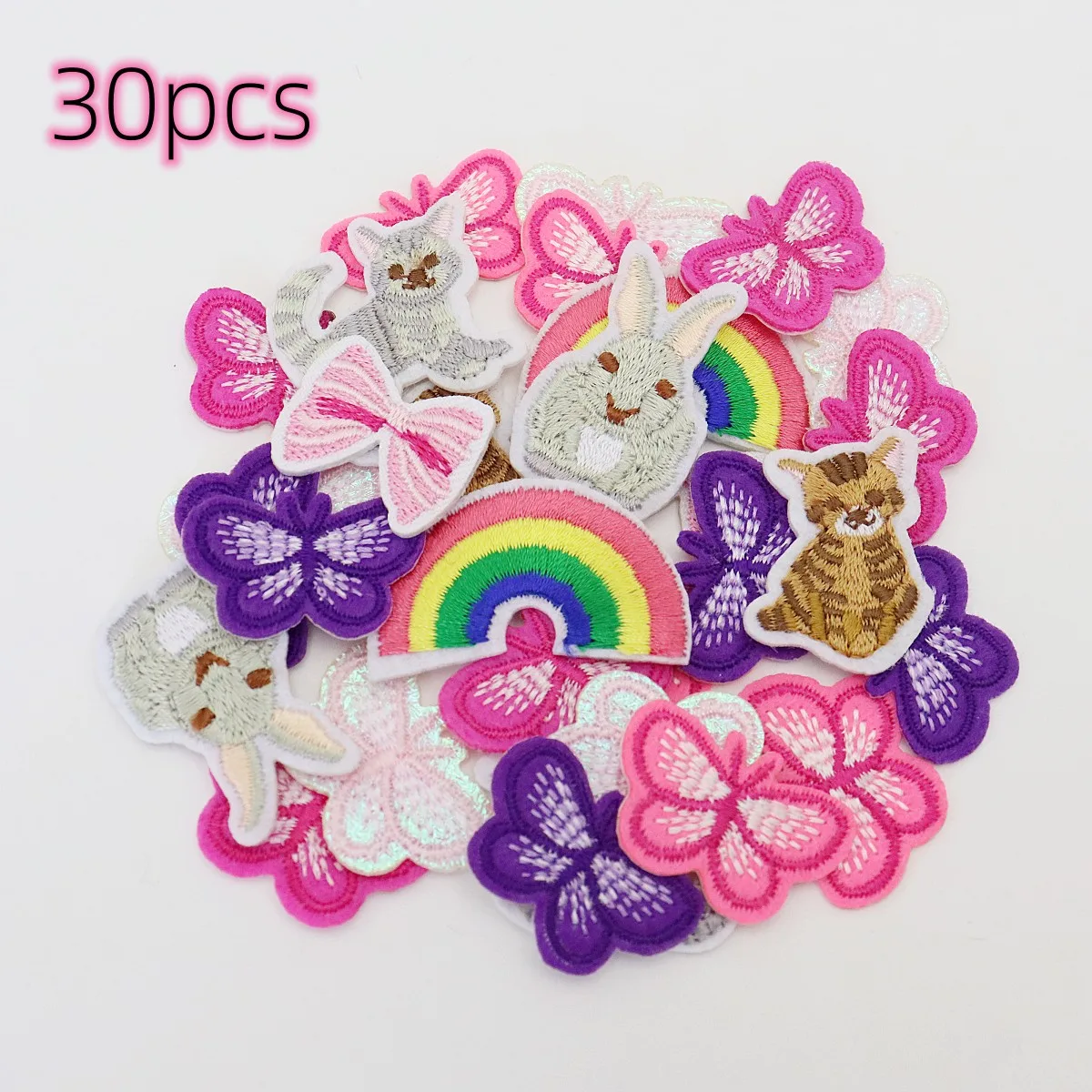 Mix Butterflies Flower Animal Heart Pack Embroidered Iron On Patches For Hat Bag Clothing DIY Badge Embellishments Crafts Sewing