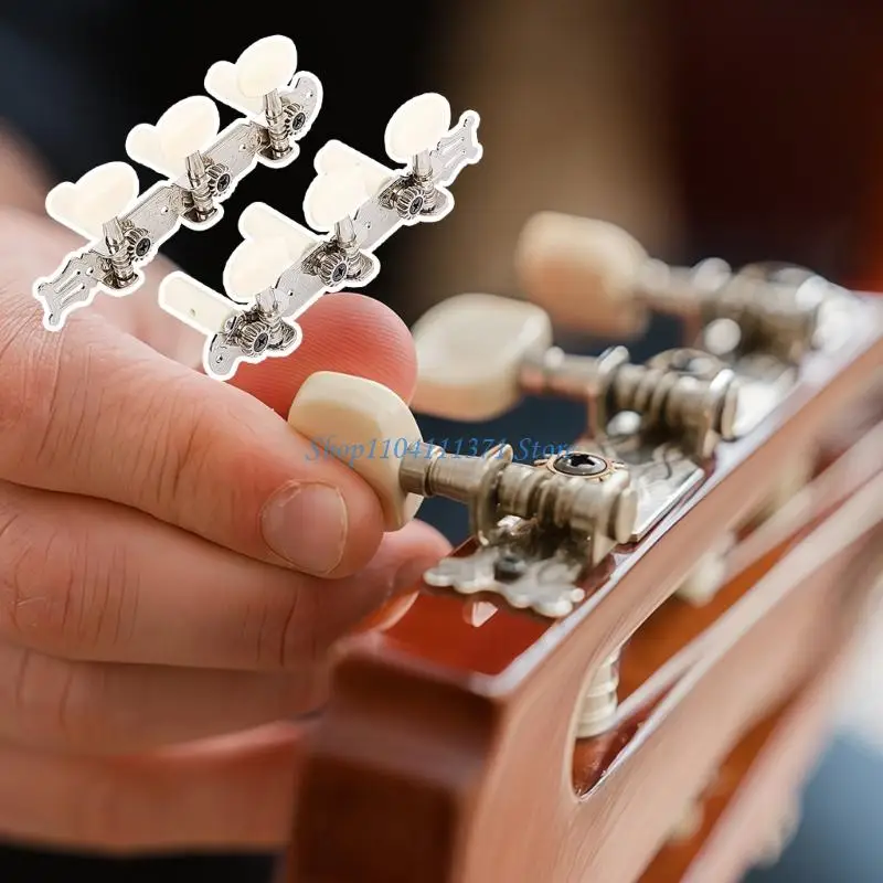 P9FC 2PCS Zinc Alloy Open Back Tuning Pegs for Acoustic Guitar Ukulele Upgrade