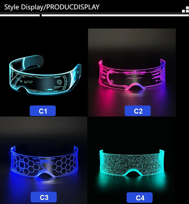 

NEW Cool Luminous Colorful LED Glasses Glowing Neon Light Flashing Party Glasses For Halloween parties gifts Dance Party Decor