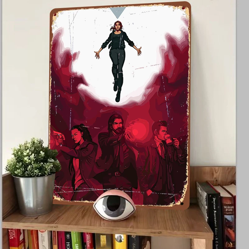 Dark Style Character Suspension Art Metal Tin Painting Living Room Bedroom Decor Wall Art Home Decoration