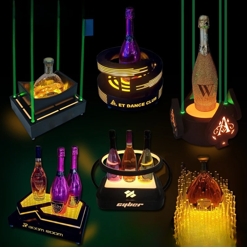 Luminousrack bar spade A luminous  hold****** champagne rack creative magenta  tray display