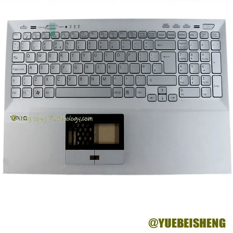 

YUEBEISHENG New/org For SONY Vaio PCG-41414N Palmrest EUR UK Keyboard Upper cover backlgiht,Silver