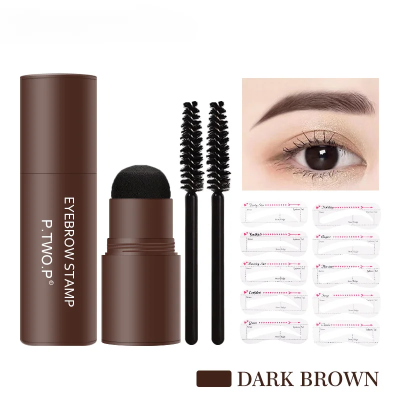 One Step Eyebrow Stamp Shaping Set Professional Eye Brows Stencil Hairline Enhance Make-up Waterproof Makeup Beauty