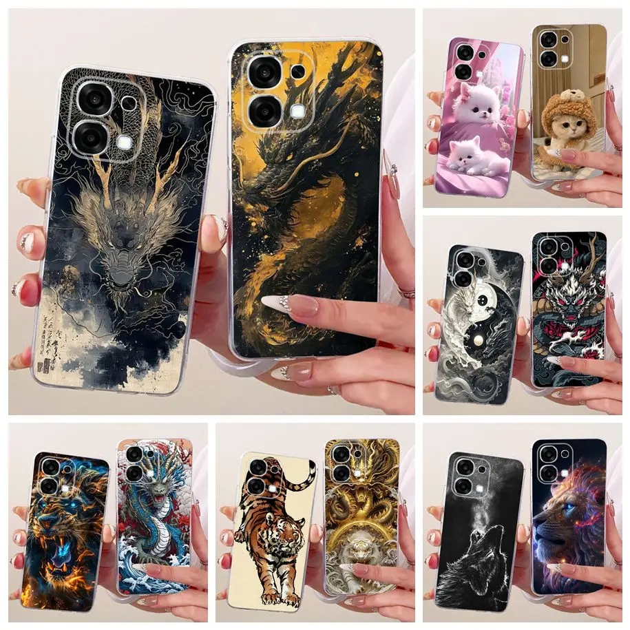 ل ممن لهم F31 برو حافظة CPH2763 الفاخرة التنين النمر الذئب الكرتون غطاء لينة واضح الوفير ل ممن لهم F31 A6 برو 4 جرام ممن لهم 6 الحالات الهاتف #1