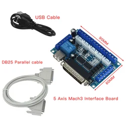 Scheda Breakout CNC a 5 assi con cavo USB per Nema17 Nema23 Driver motore passo-passo MACH3 controllo porta parallela