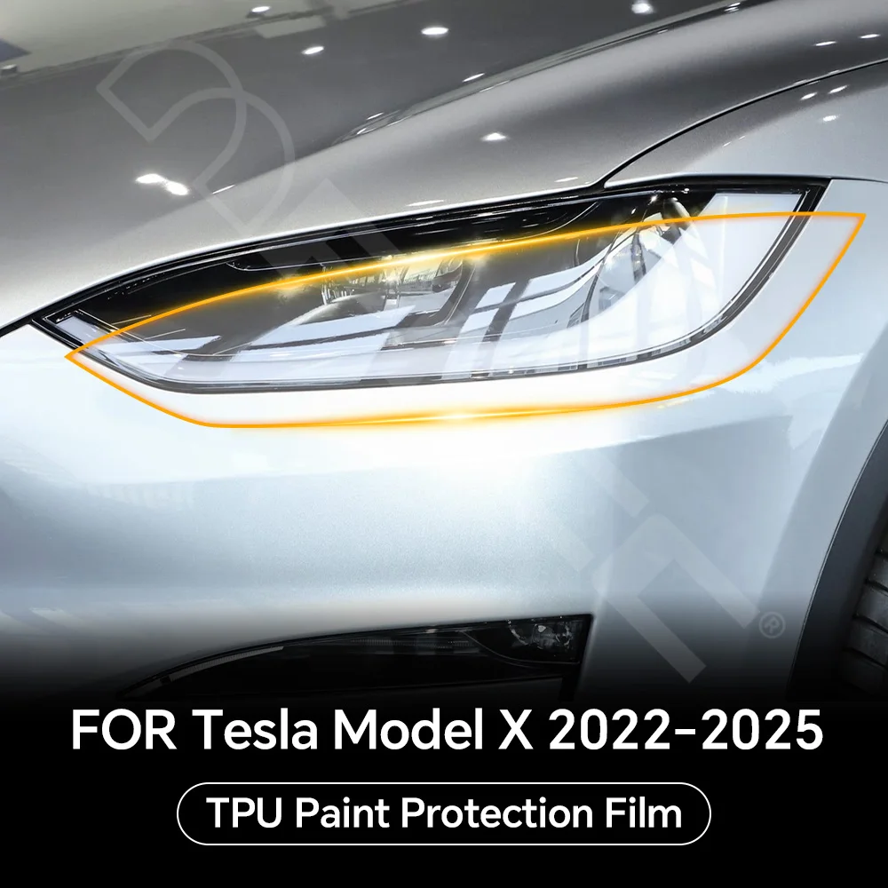 

For Tesla Model X 2022-2025 Headlight Door Handle Rearview TPU Paint Protection Film Pre-cut Clear PPF Anti-Scratch Resistant