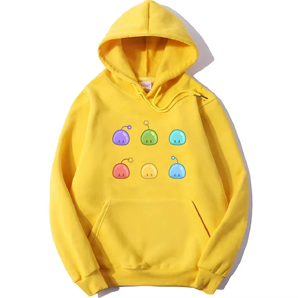 2025 Stardew Valley Slime ملابس منقوشة لطيف Kawaii الجرافيك هوديس Female_male الخريف طويلة الأكمام بلوزات لينة الصوف سحب