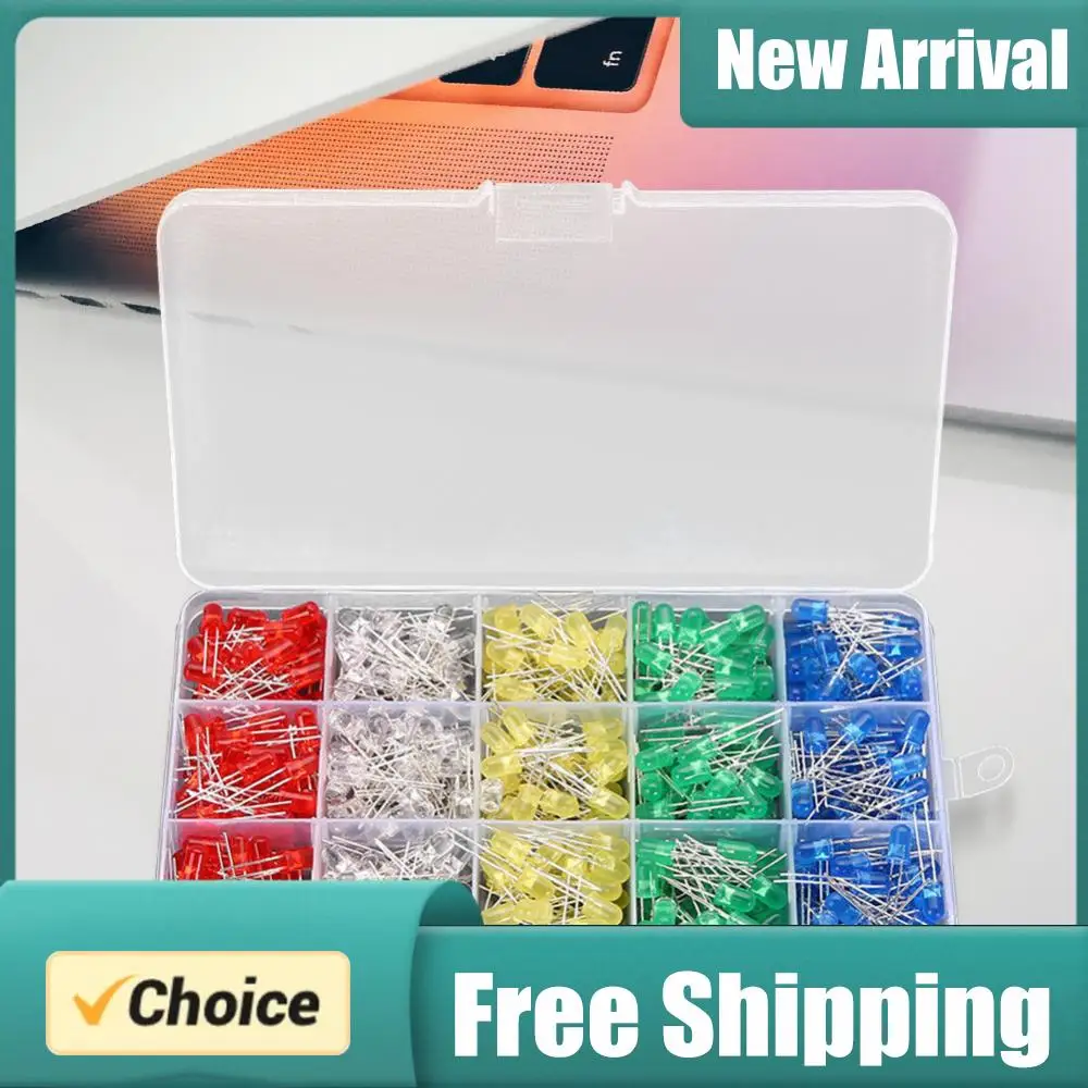 LED 5MM Light Emitting Diode Assortment 500Pcs LED Light-Emitting Diode Light Emitting Diode Set for DIY Electrical Maintenance