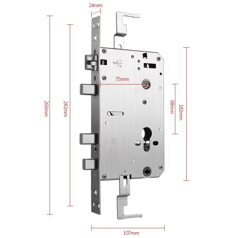 Non-Standard Security Smart Door Lock Body Fingerprint Lock Part Size 6068 ,6052 Digital Door Lock Case For Smart Lock