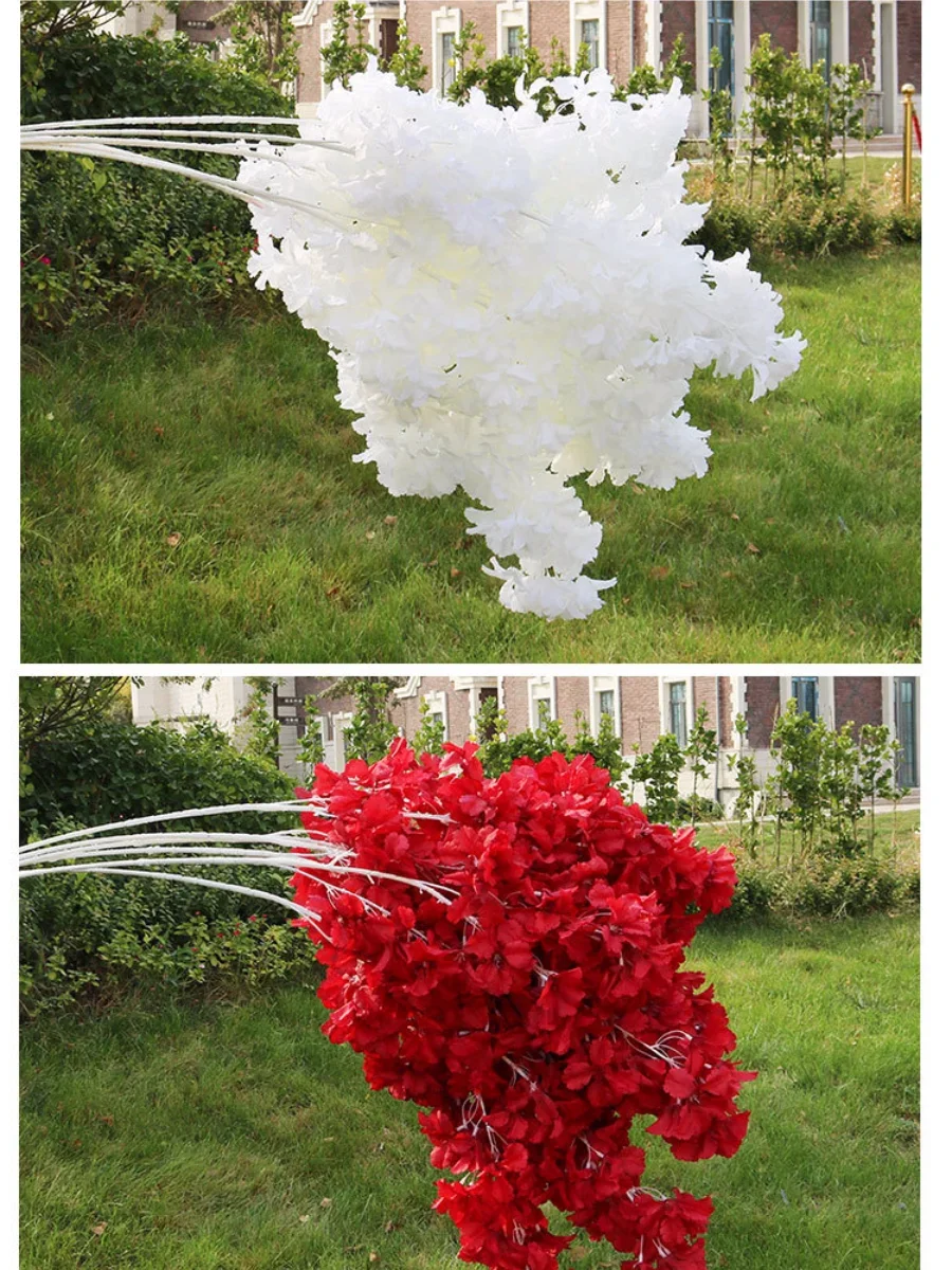 4 رافعة شوكية 100cm زهور الكرز الثلوج العائمة للطرق الرائدة قاعة الزفاف زهرة حرير اصطناعية جدار ديكور المنزل #6