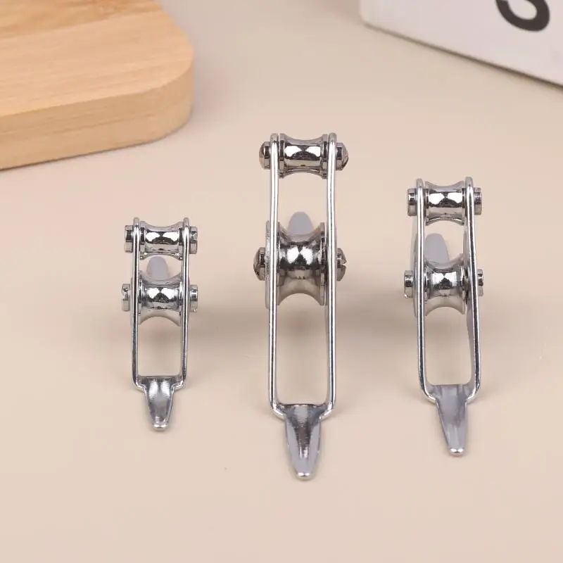 Stainless Steel Double Pulley Block Roller Guide for Rod Tip Portable Design for Boat Ocean Fishing Use