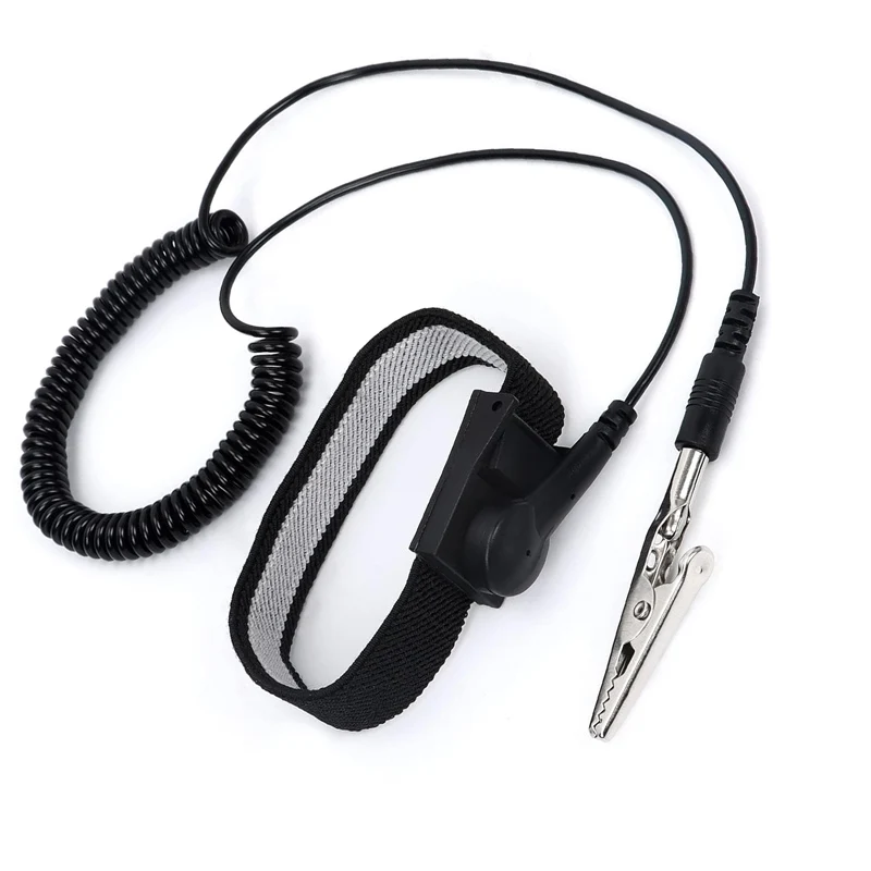 

Черный регулируемый антистатический браслет Электростатический разрядный кабель ESD Mrict Band Stran Ручное заземление