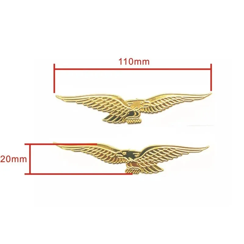 2Pcs Gold 3D Raised Eagle Emblem Stickers Waterproof Self Adhesive Metal Texture Decals for  Guzzi Motorcycle Accessories