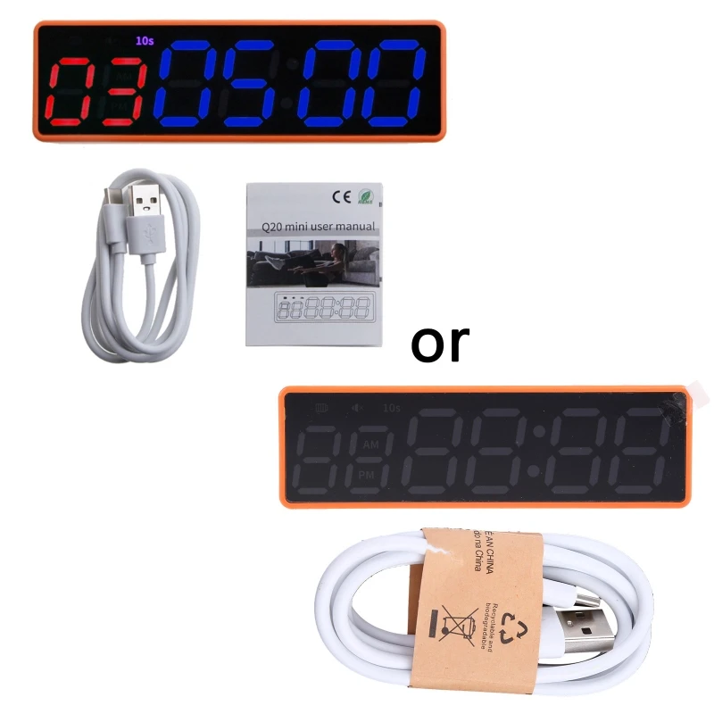 

94PD Gym Timer LED Workout Colck Count Down/Up Clock Ultra-Clear Digital Display Multi-Scenes led Timer Home Gym Fitness